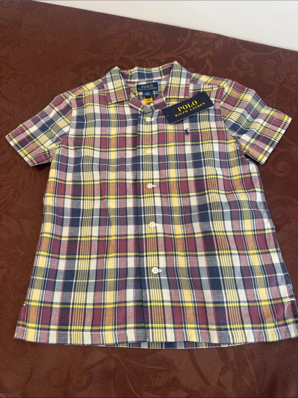 Polo by Ralph Lauren Plaid Cotton Camp Shirt. Boys size 5.